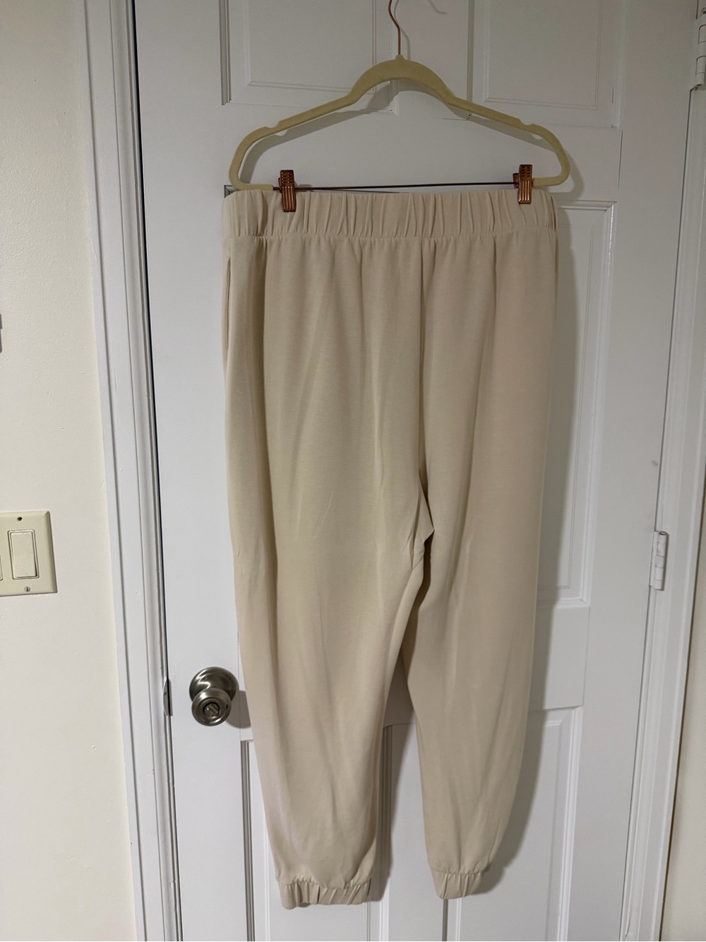 Express Neutral Drawstring Elastic Waist Pants - Cream